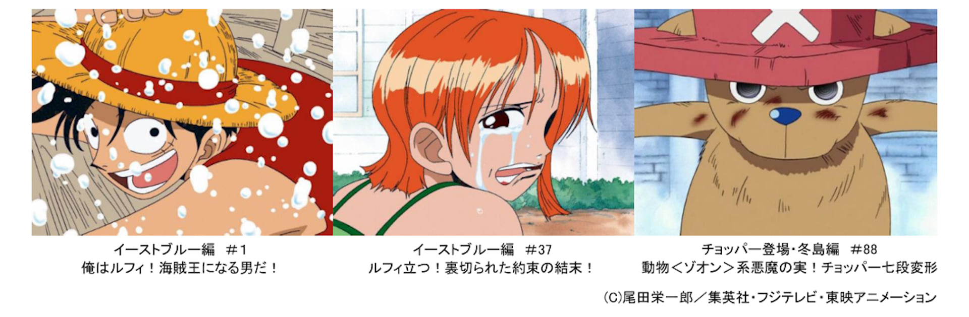 『ONE PIECE STAMPEDE』公開を前に“あの名場面をもう一度”『ワンピース』FODにて1～130話が無料配信｜放送開始20周年記念 video190708onepiece-fod_5-1920x629