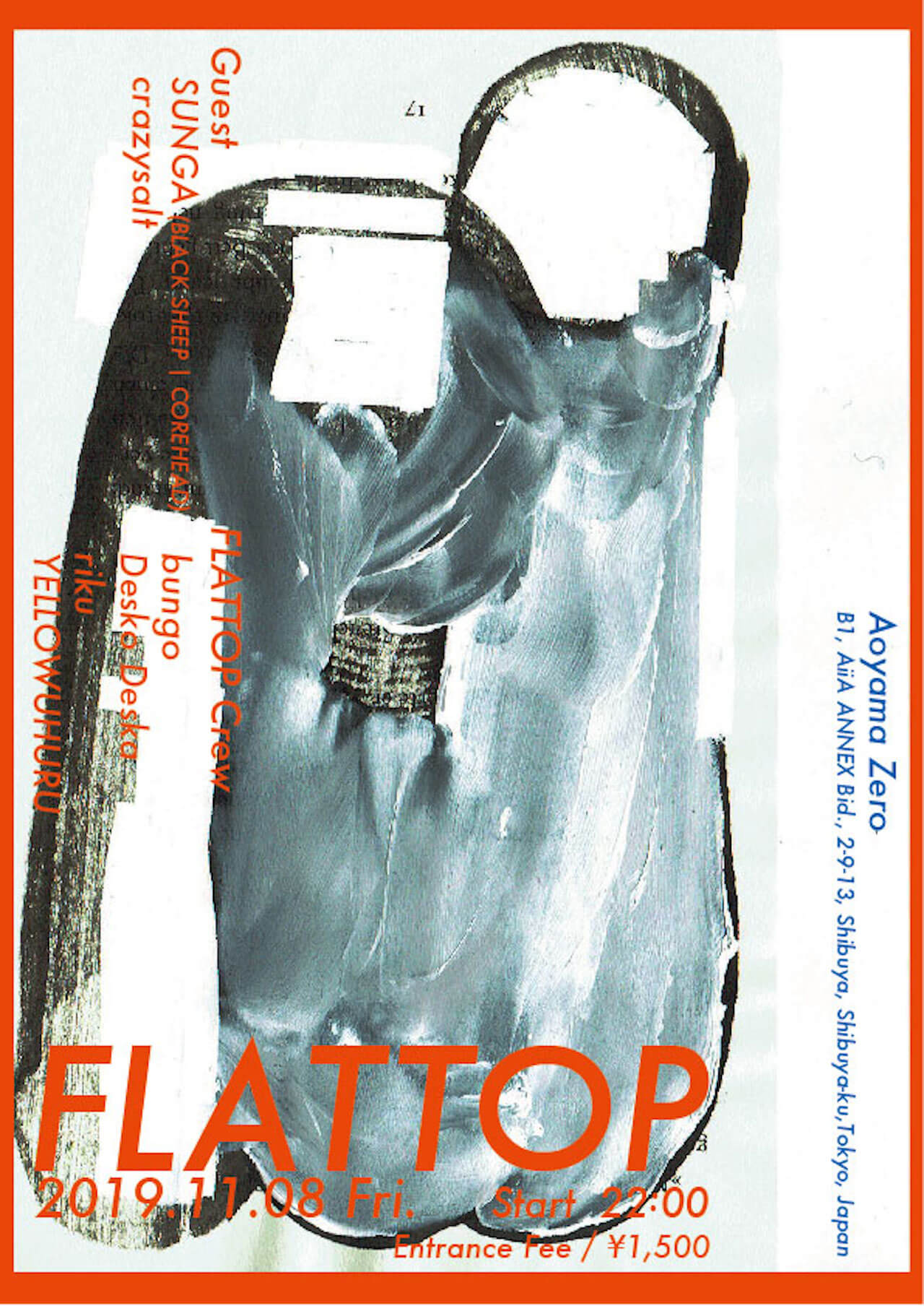 FLATTOPによる青山Zeroでの定期開催シリーズにSUNGA、crazysaltが登場 music191107-flattop-2