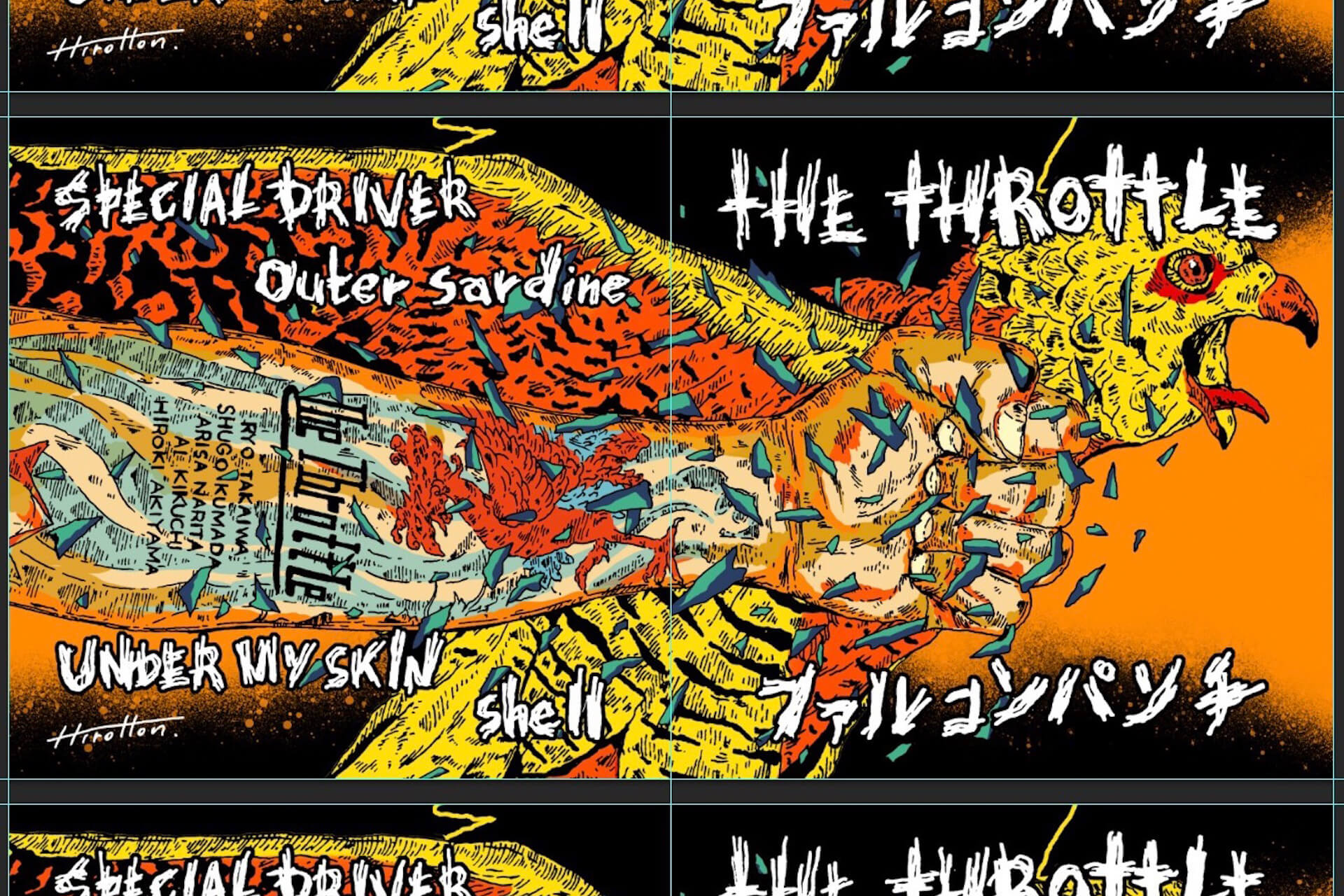 THE THROTTLEが2ndシングル「ファルコンパンチ」を発表、Hirotton手がけるジャケットを公開｜主催イベントでは収録曲の