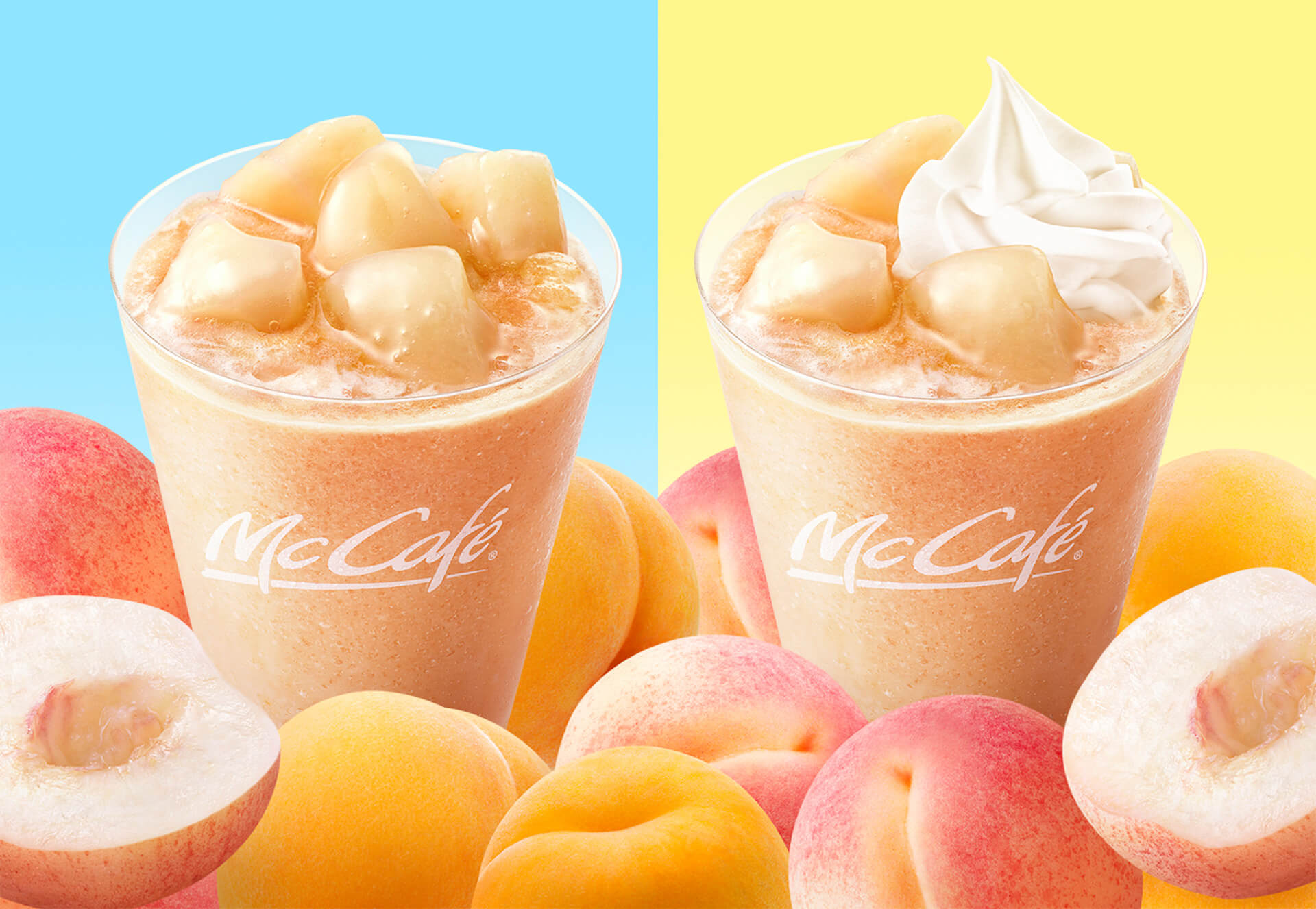 マクドナルドのMcCafé by Baristaに夏気分を先取りできる「桃のスムージー」が再登場！ gourmet200513_mcdonald_momo_4