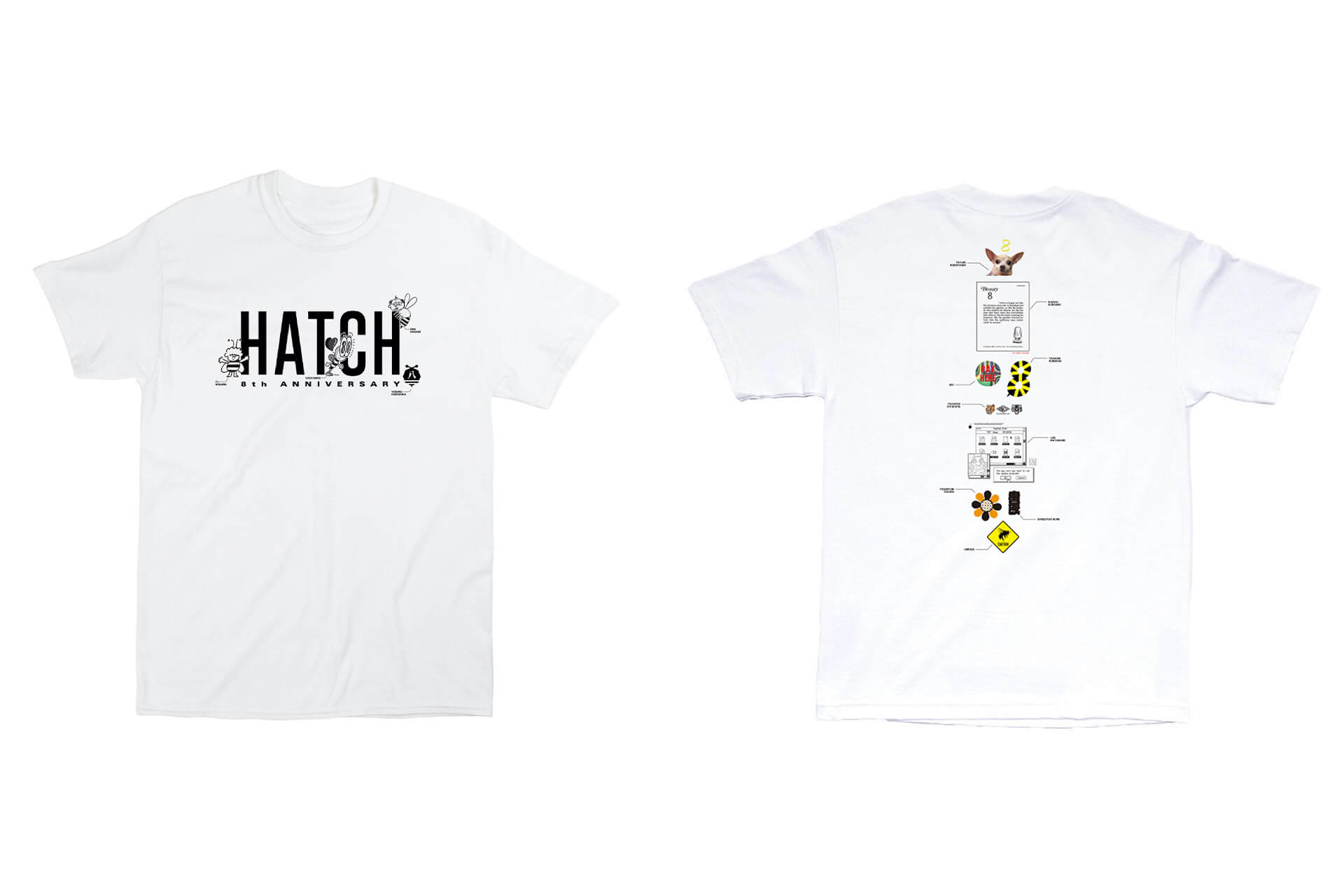 窪塚洋介、長場雄、加賀美健、JUN WATANABEら13名のデザインが1枚に集結！「HATCH」8周年記念Tシャツが登場 Qetic