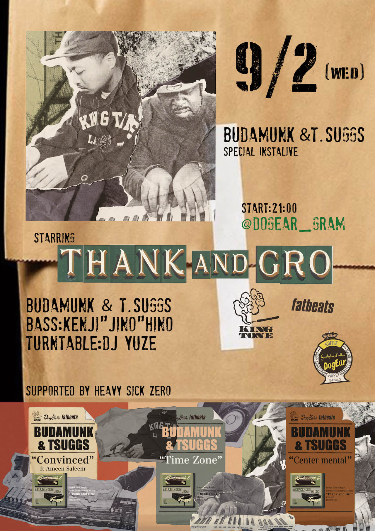 Budamunk＆TSuggsのコラボ作『Thank and Gro』スペシャルライブが明日21時よりインスタ配信　さらにDogear RecordsからCD発売も music200901-budamunk-tsuggs