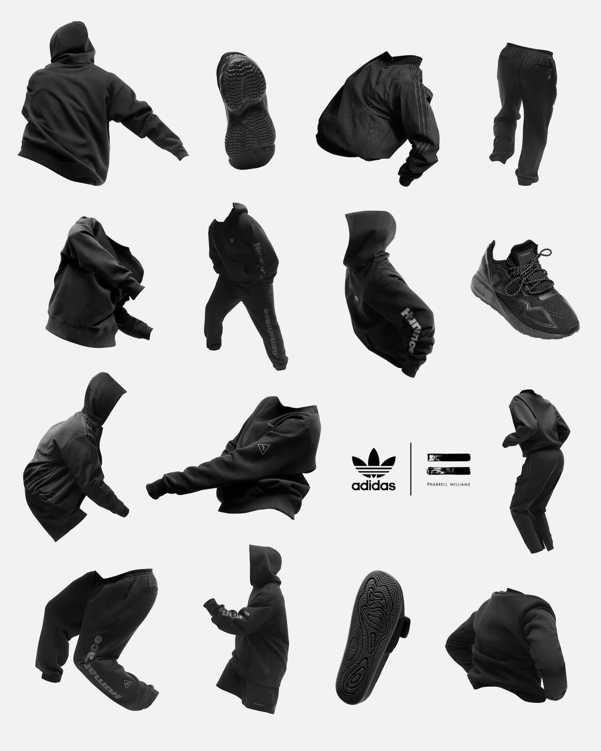 adidasとファレル・ウィリアムスの最新コラボコレクションが明日発売！ブラックで統一されたアパレル＆フッドウェアが多数登場 lif201211_adidas_1-1920x2400