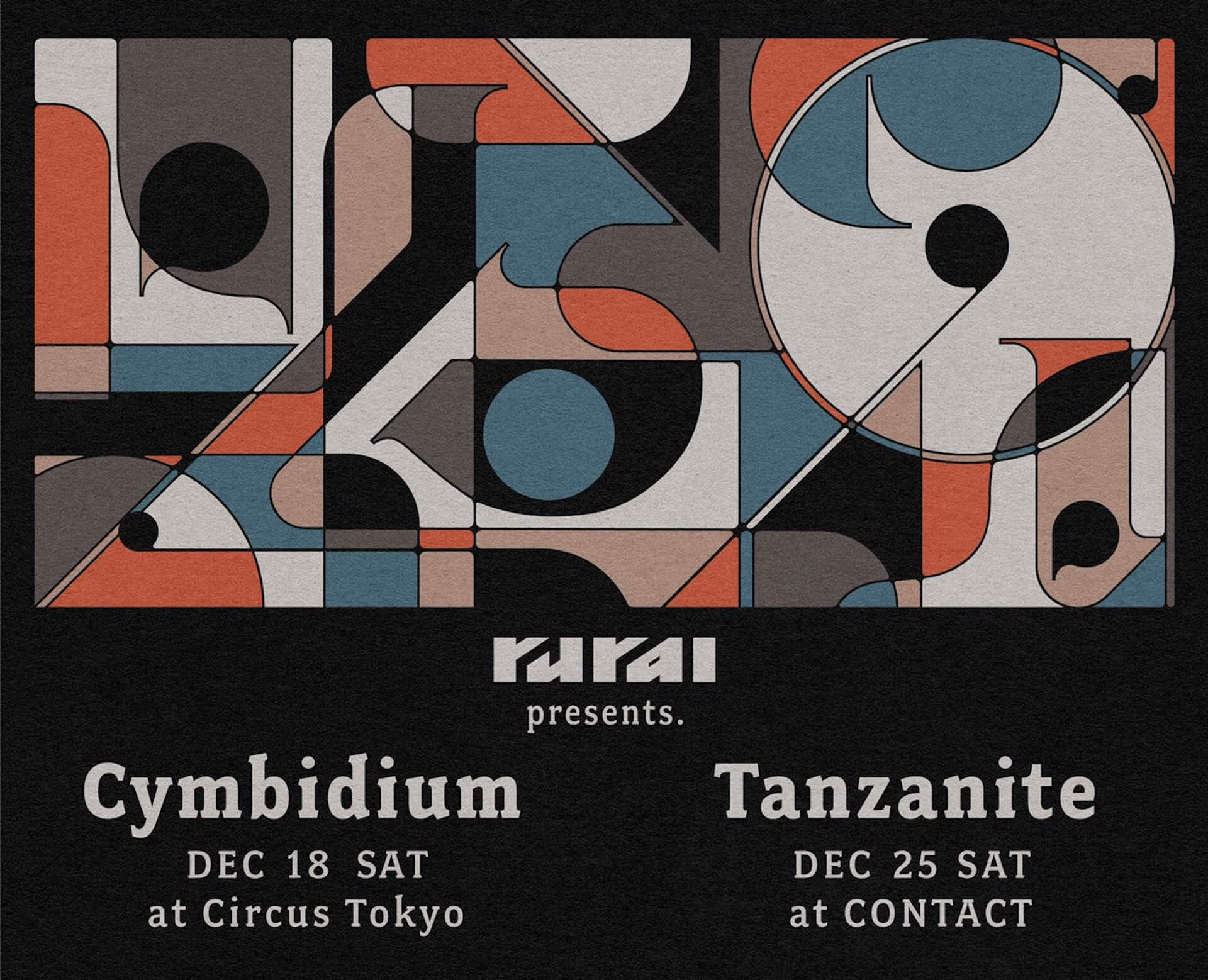 オープンエアパーティ＜rural＞がCircus Tokyo、Contactでクラブ公演を2日間開催！Solar、Black Merlinの来日も決定 music211125_rural-01
