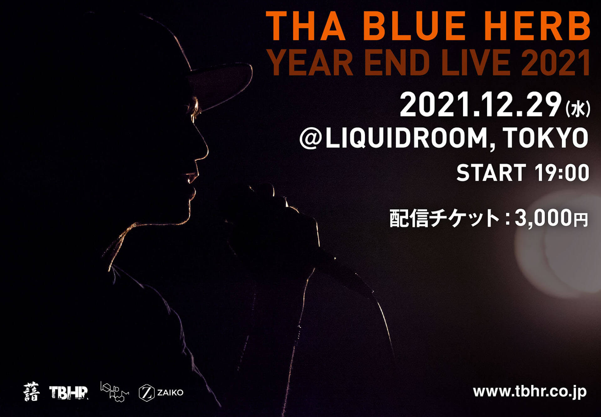THA BLUE HERBの年末恒例のワンマンライブ＜YEAR END LIVE 2021＞が生配信決定！ music11207_thablueherb-liquidroom_01