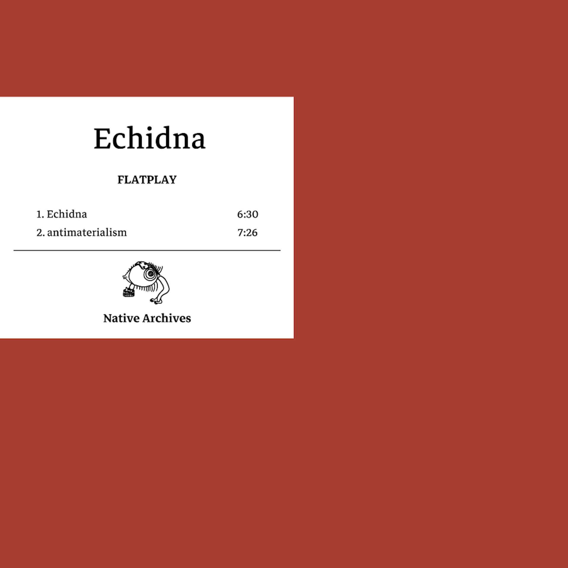Sohei Shinozakiによるテクノプロジェクト「FLATPLAY」のニューEP『Echidna』が本日リリース！ music211214_flatplay_01