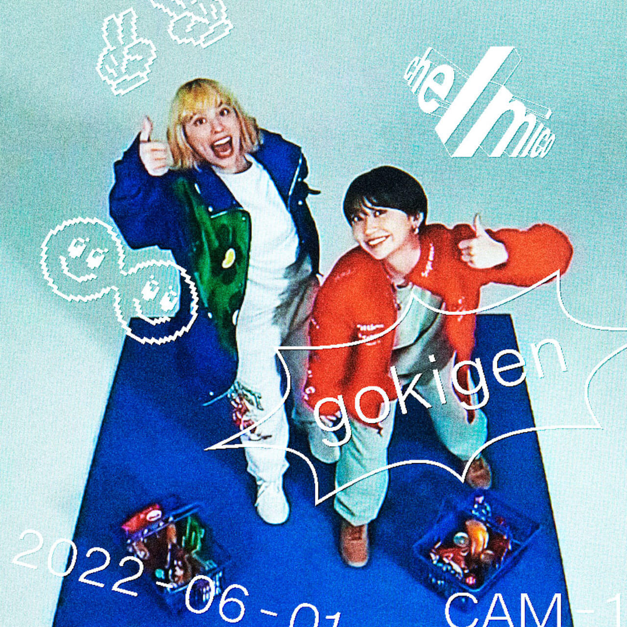 chelmico、約2年ぶりのアルバム『gokigen』を6月リリース｜大倉龍司が手がける、超ご機嫌なアートワークが公開 music220415-chelmico-gokigen-3