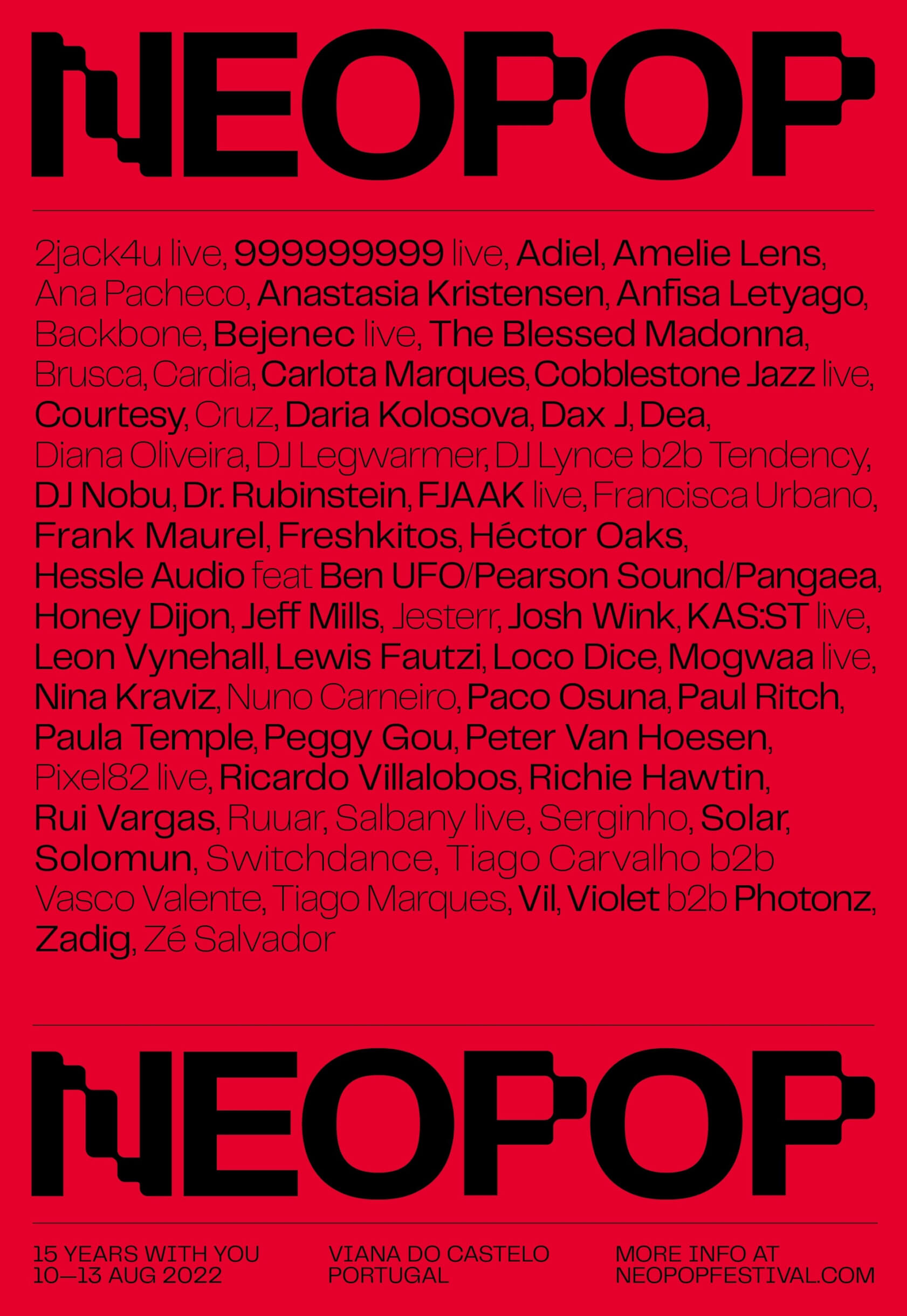 ポルトガル最大級のエレクトロミュージックフェスティバル＜NEOPOP＞が15周年を記念したスペシャルエディションを開催｜ペギー・グー、リッチー・ホーティン、ジェフ・ミルズ、Adielら60組以上出演 music220624_neopop-01
