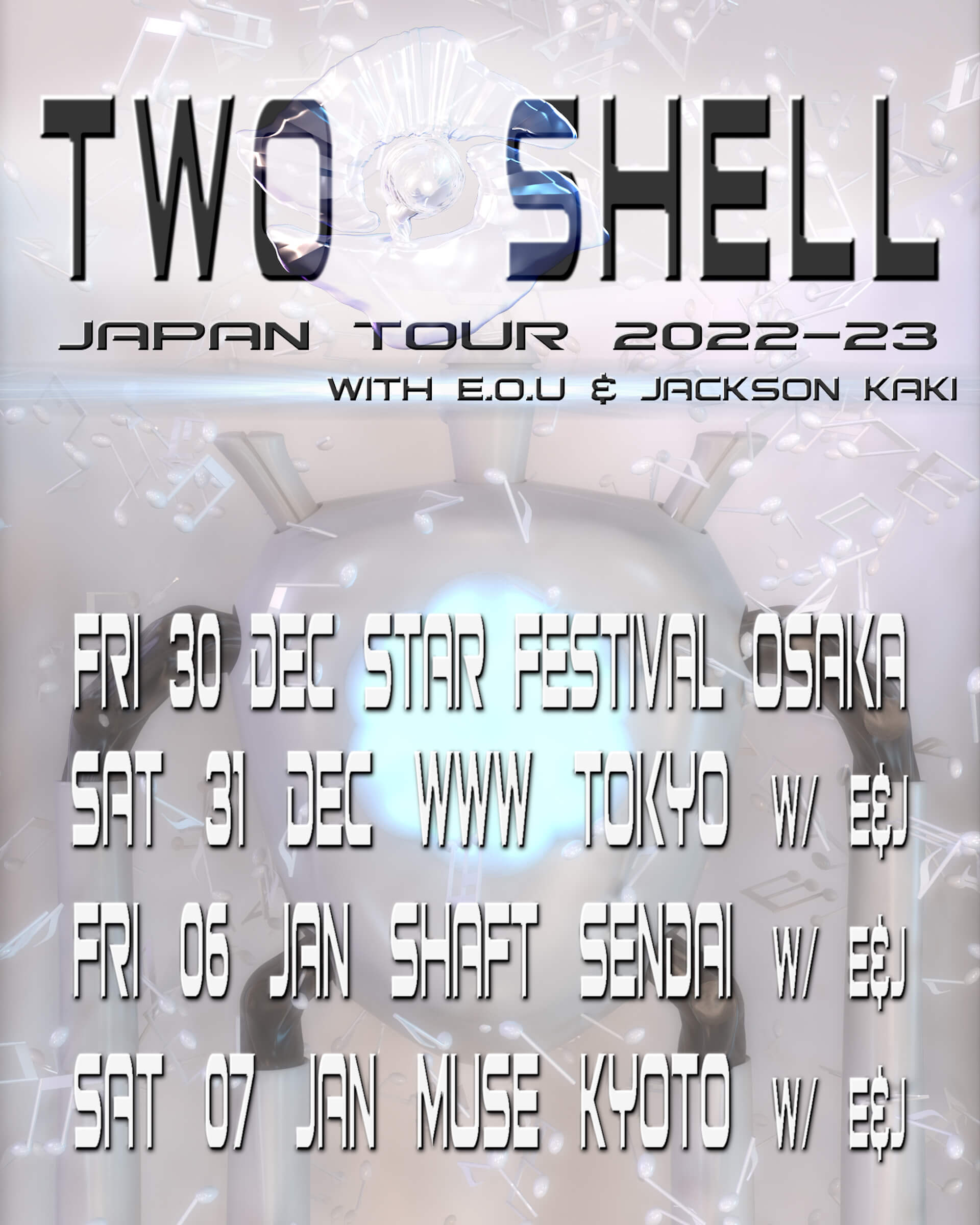 ロンドンの注目デュオ・Two Shellが初来日、年末年始にジャパンツアーを開催｜E.O.UとJACKSON kakiがツアーに帯同 music221213-two-shell1