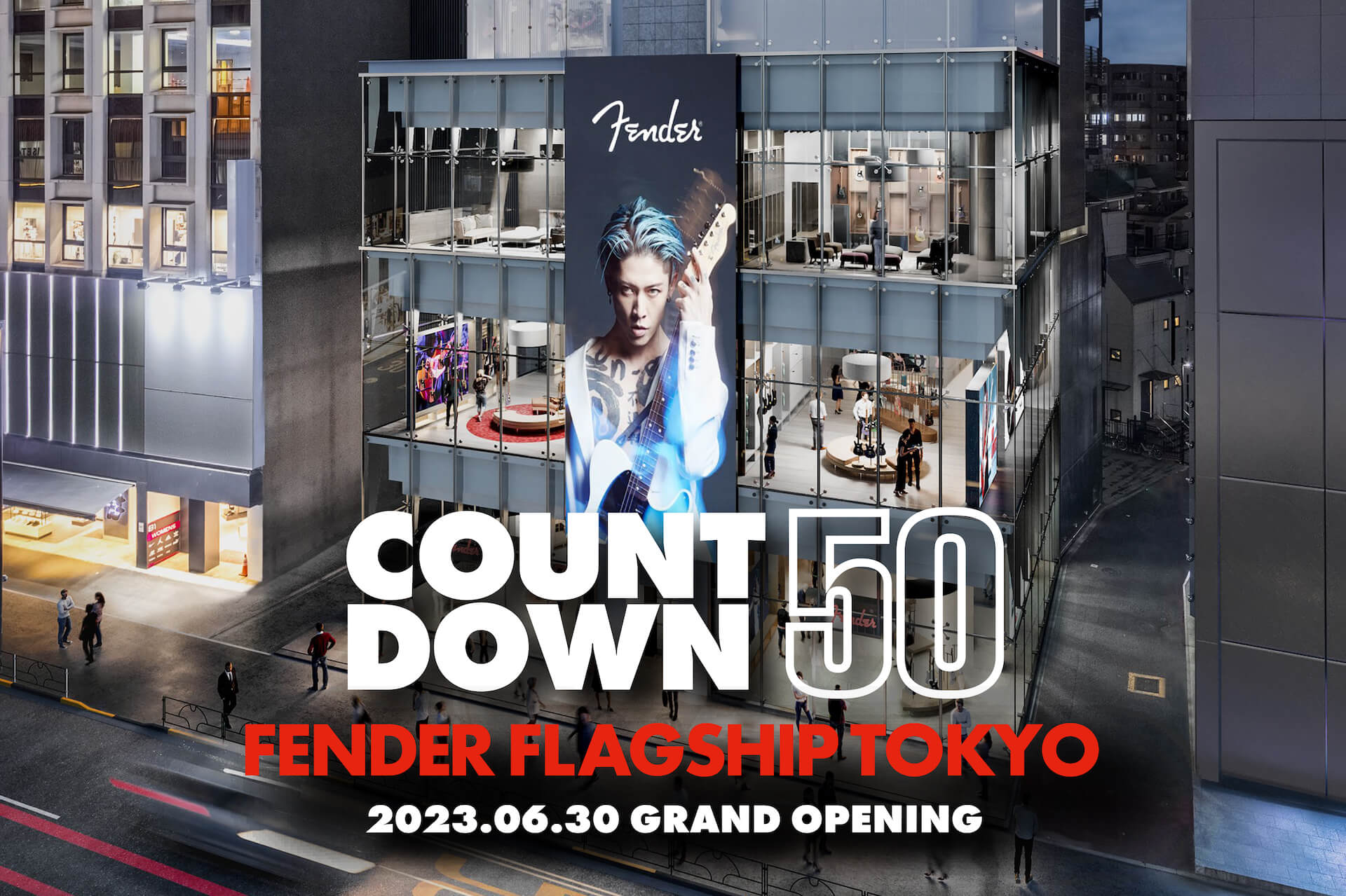 フェンダー世界初の旗艦店「FENDER FLAGSHIP TOKYO」が原宿にオープン！50組のアーティストが登場するカウントダウン企画も music230511_fender_flagship_6