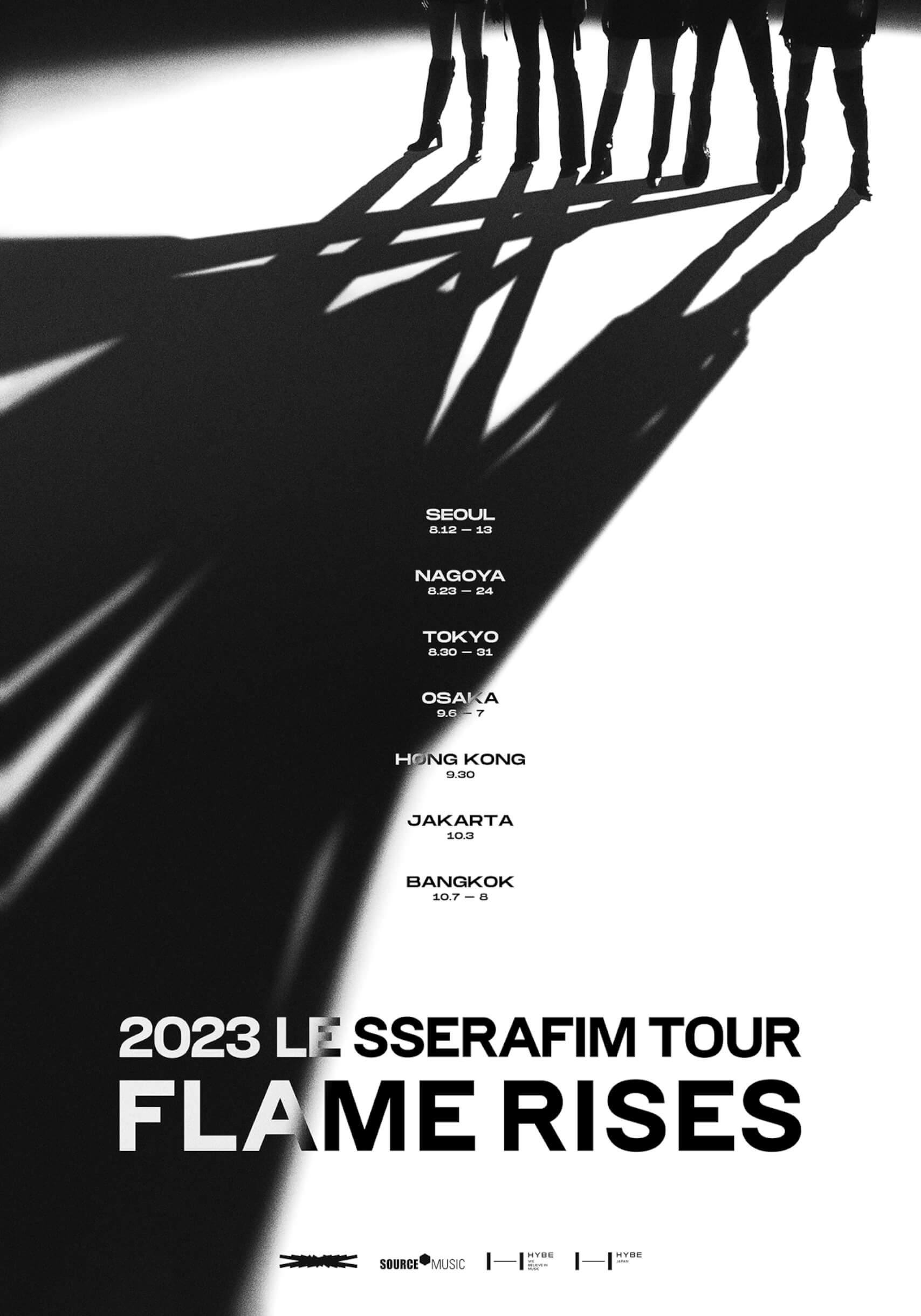 LE SSERAFIM待望の初ツアー＜2023 LE SSERAFIM TOUR ‘FLAME RISES’＞開催発表｜東京・大阪・愛知など5か国12公演で実施 music230628_le-sserafim-01