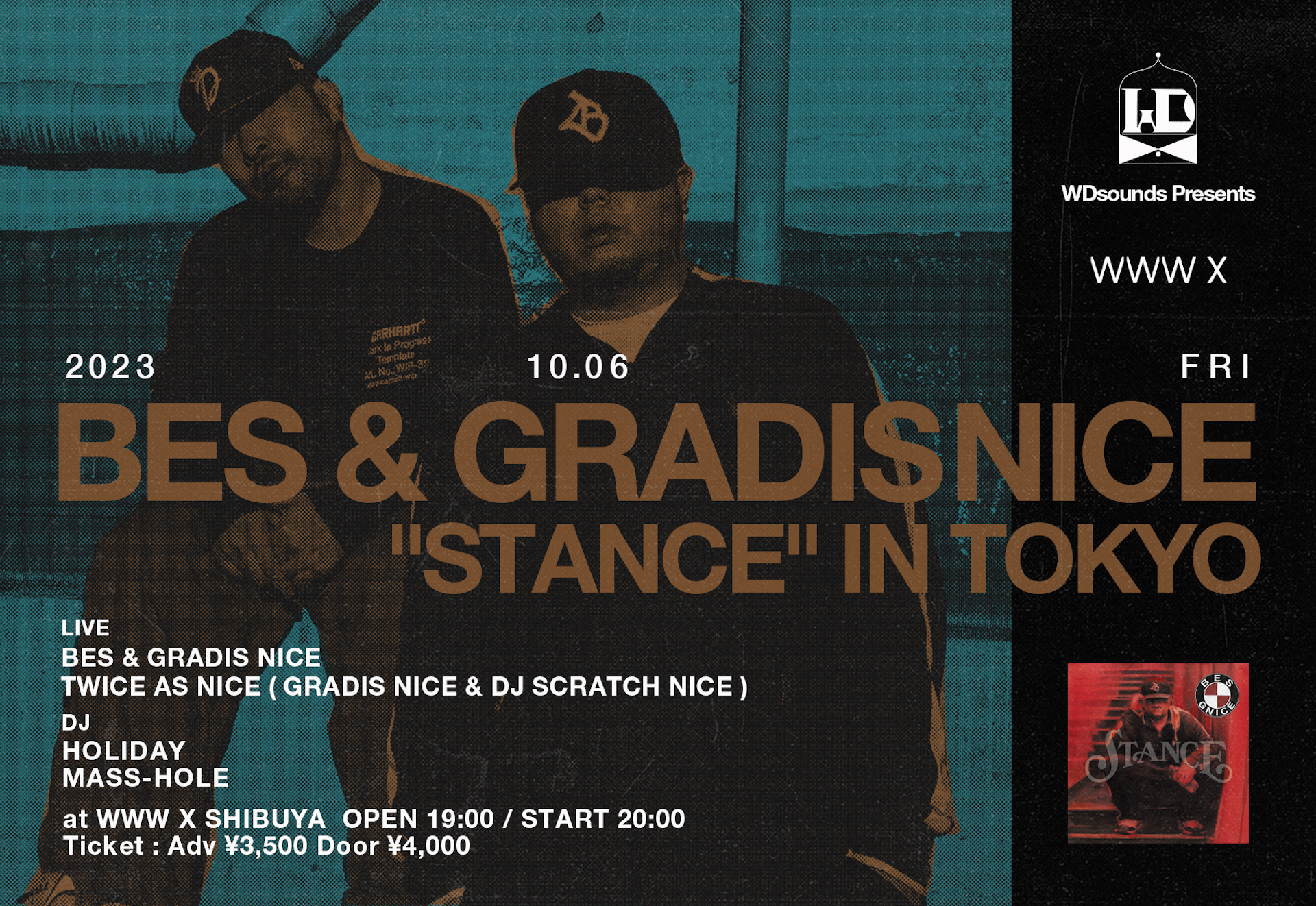 BES＆GRADIS NICE『STANCE』リリースツアーが山形、盛岡を皮切りにスタート｜10月6日には渋谷・WWW Xにてパーティーも music230824-bes-gradisnice
