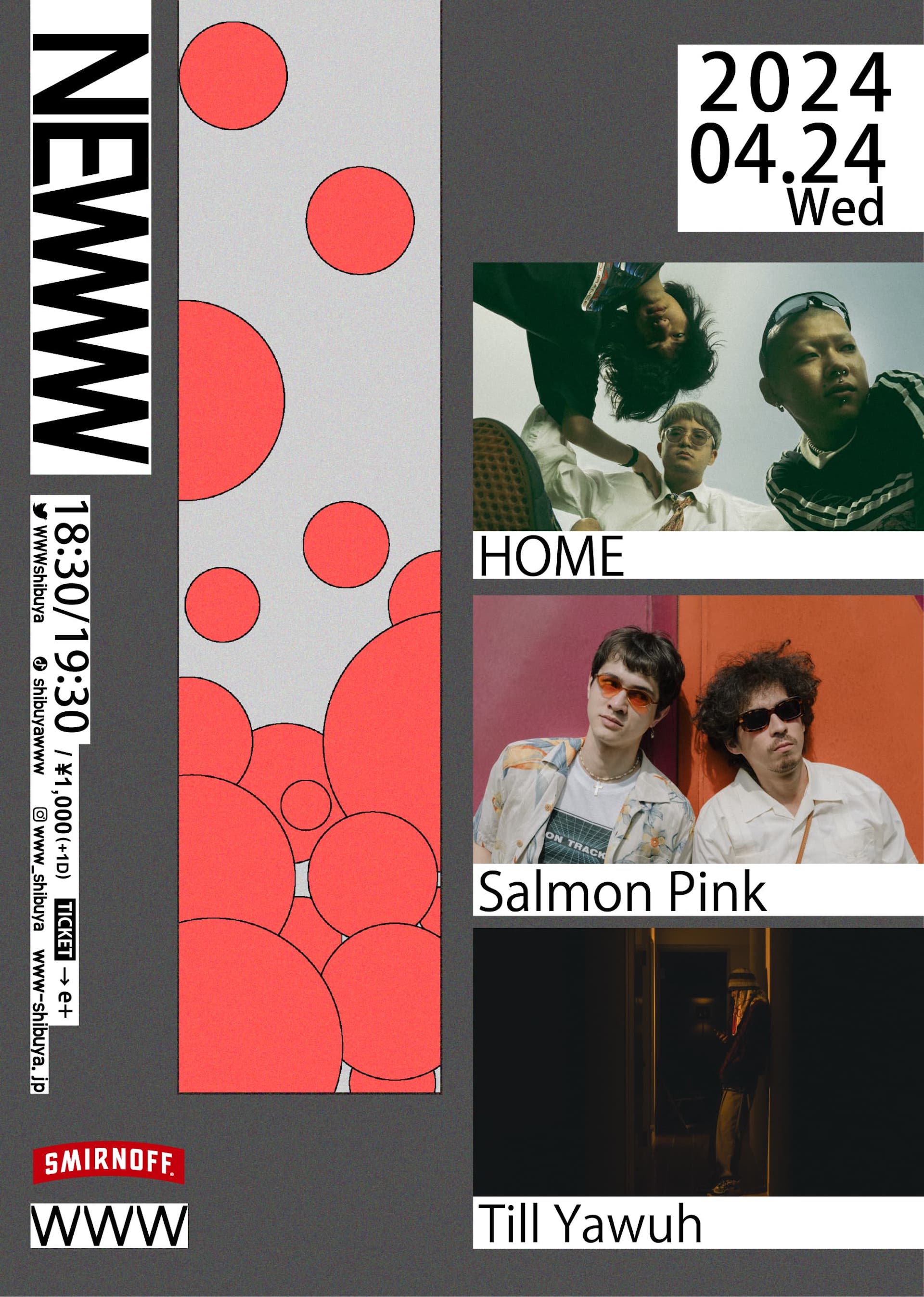HOME、Salmon Pink、Till Yawuhが競演｜新世代のアーティストをピックアップするWWWによるレギュラー企画＜NEWWW vol.27＞開催決定 music240319-newww2