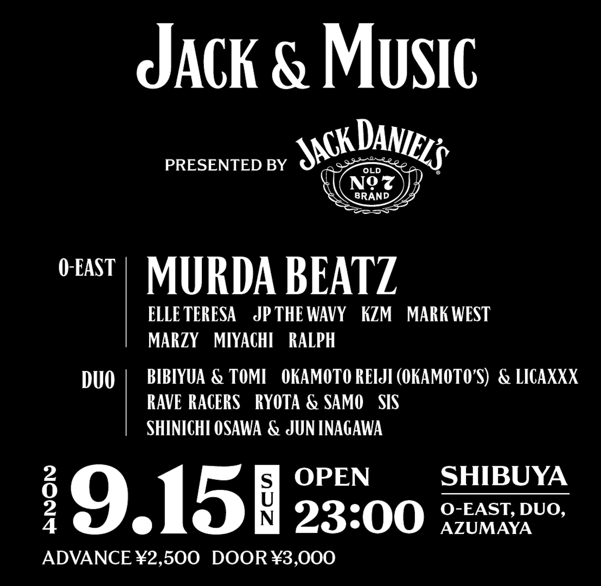 ジャックダニエルによる一夜限りの音楽イベントが開催｜Murda Beatzがヘッドライナーに＆JP THE WAVY、Elle Teresa、MIYACHIらが登場 music240911-jack-and-music2