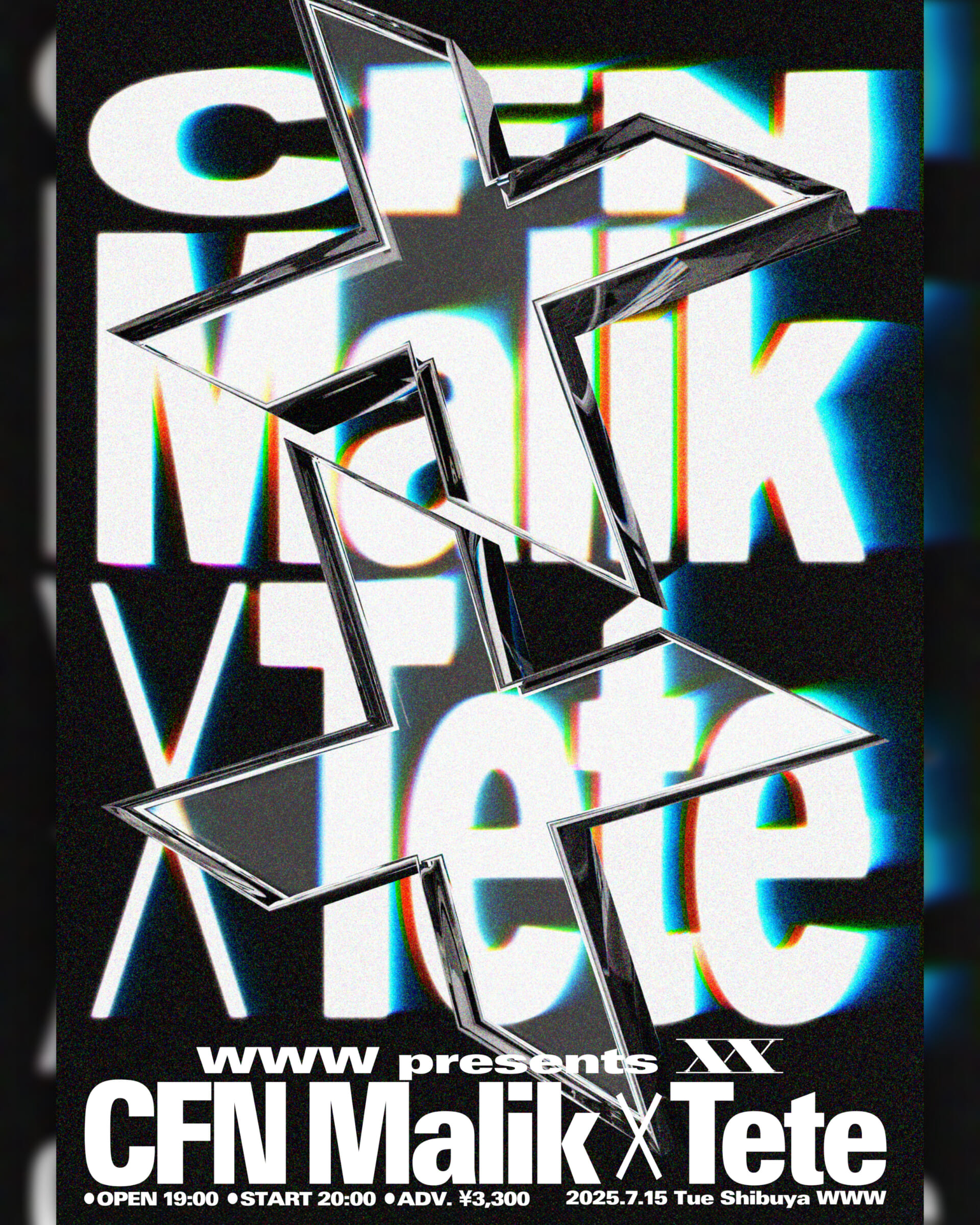 渋谷WWWがCFN MalikとTeteを招いたツーマンライブ・シリーズ＜XX＞を開催 WWW250715-XX-FLYER4-5_Black_2-1-1920x2399