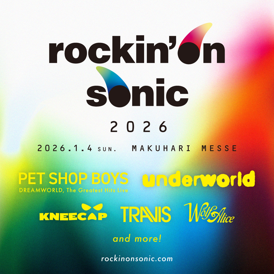 ニューイヤー洋楽フェス＜rockin’on sonic 2026＞の第1弾出演アーティストが発表 ros26_SNS_1080x1080_0828_2