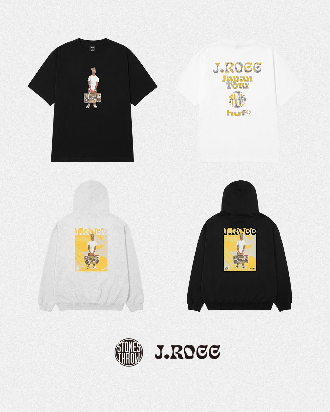 〈HUF〉がレジェンドDJ J Roccの日本ツアーを記念して〈Stones Throw〉を招いたトリプルコラボを発表 main-5 〈HUF〉がレジェンドDJ J Roccの日本ツアーを記念して〈Stones Throw〉を招いたトリプルコラボを発表 main-5