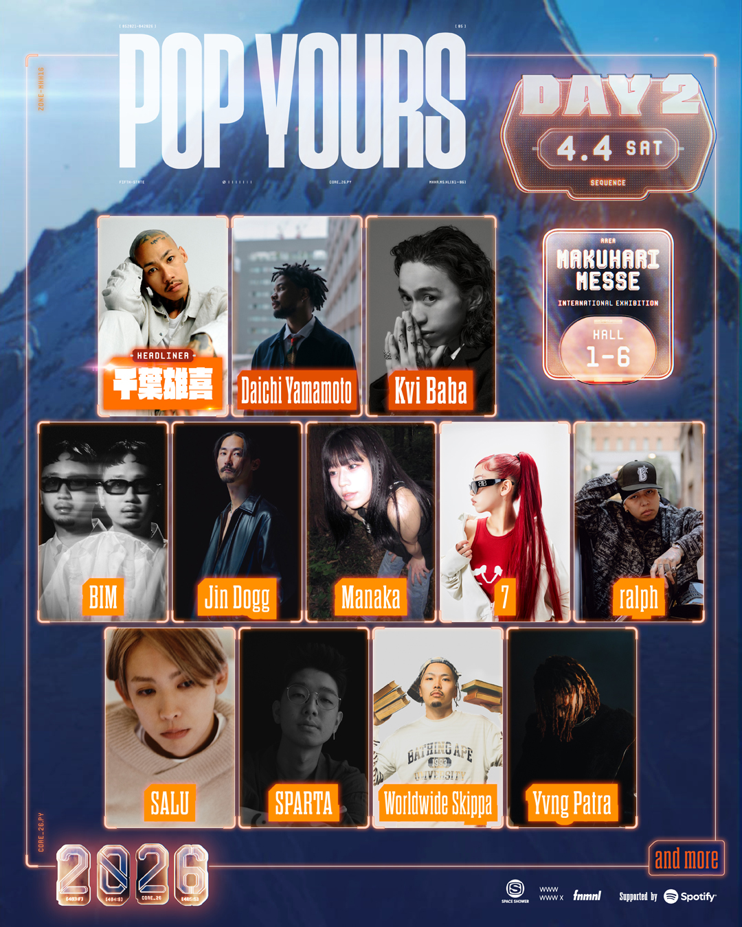 <POP YOURS 2026>が第1弾ラインアップとしてヘッドライナーのLANA、千葉雄喜、KEIJUをはじめ計37組をアナウンス PY26_day2_shugou_f <POP YOURS 2026>が第1弾ラインアップとしてヘッドライナーのLANA、千葉雄喜、KEIJUをはじめ計37組をアナウンス PY26_day2_shugou_f