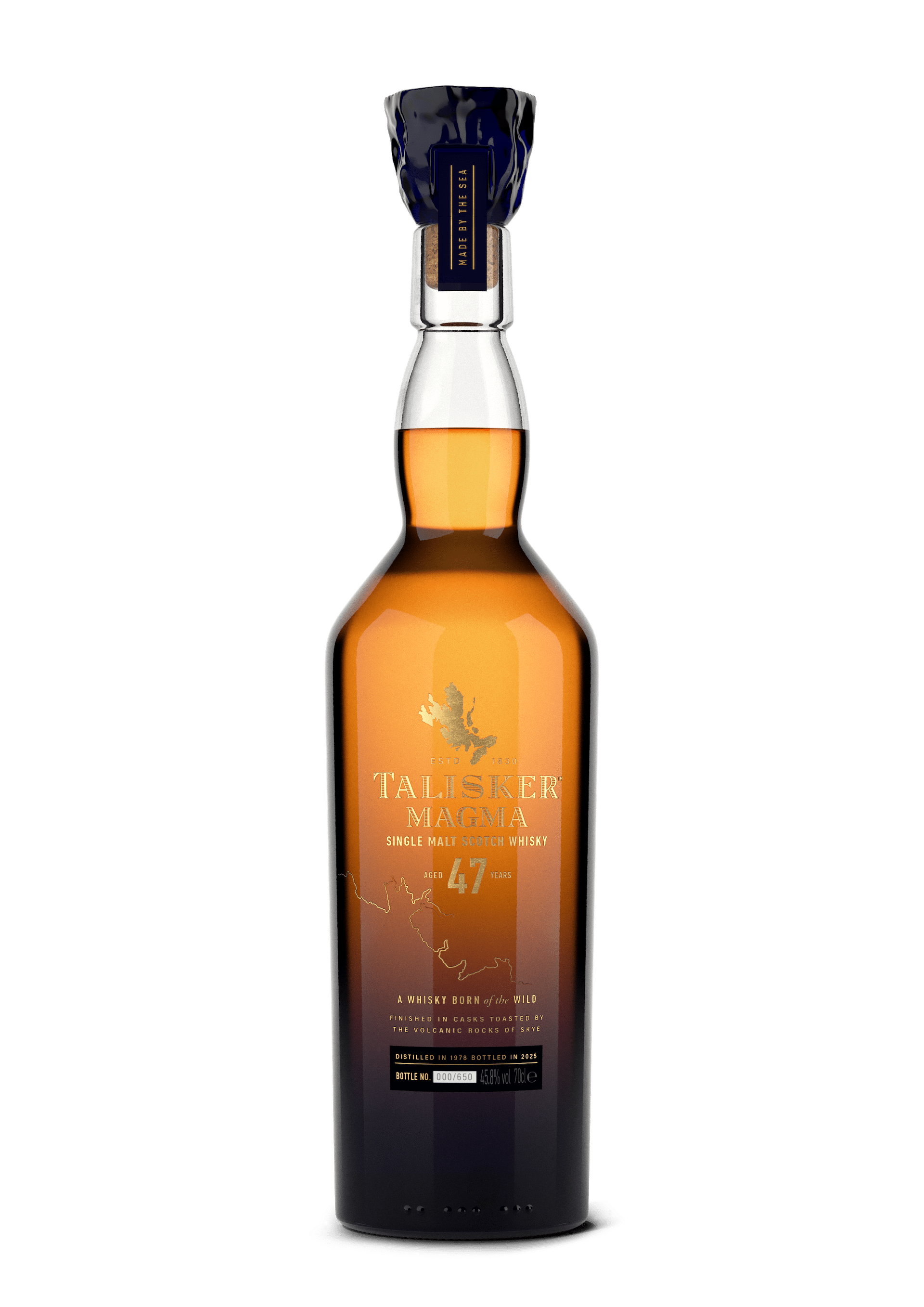 タリスカー史上最高齢酒となる47年醸成の限定ボトル “タリスカー 47年 マグマ”が数量限定で発売 MAGMA_Talisker_Bottle_70cL_V3-1