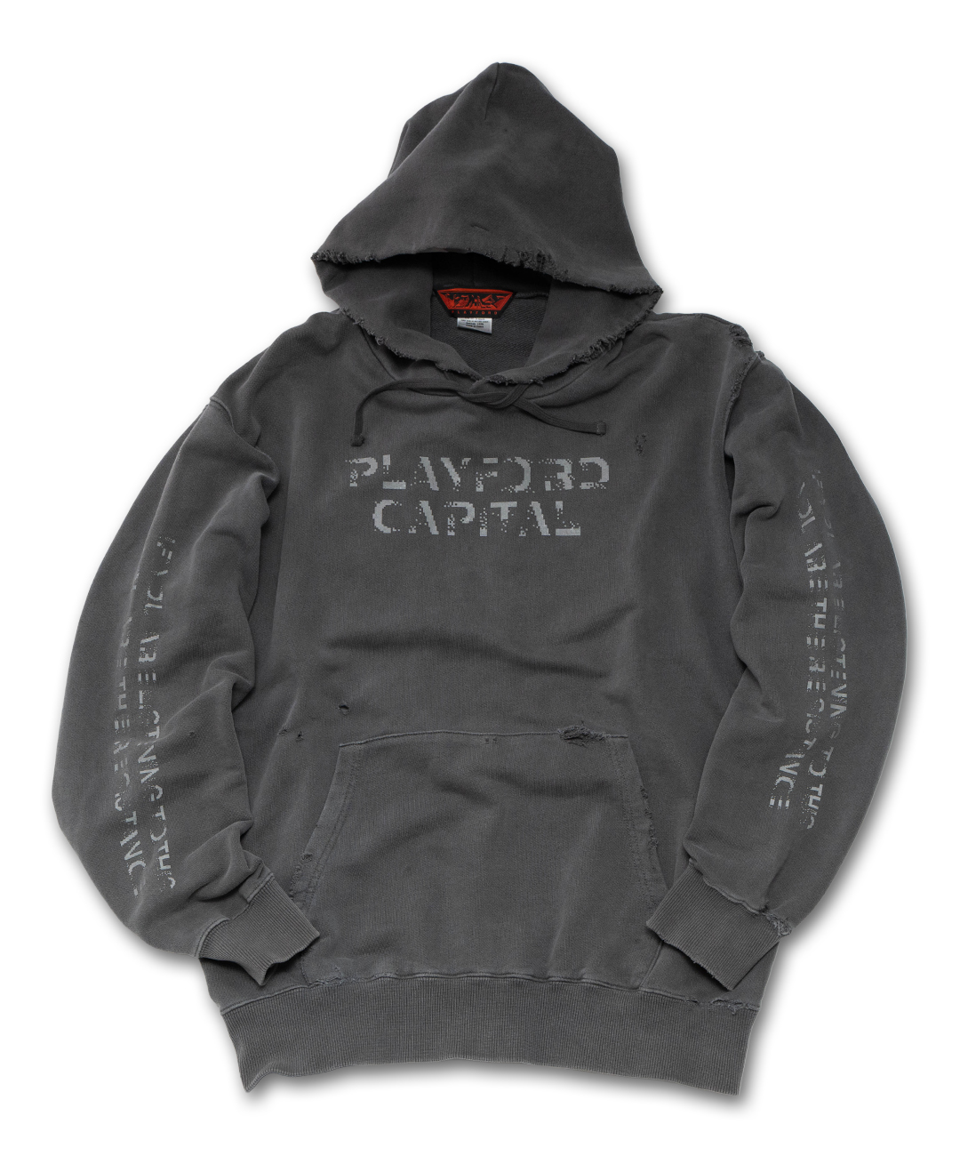 PLAYFORD CAPITALがアーティスト 小町渉によるユニークピースと新作グラフィックシリーズをリリース PFC-2026SS-REFLECTIVE-NOIZE-HOODIE-FRONT