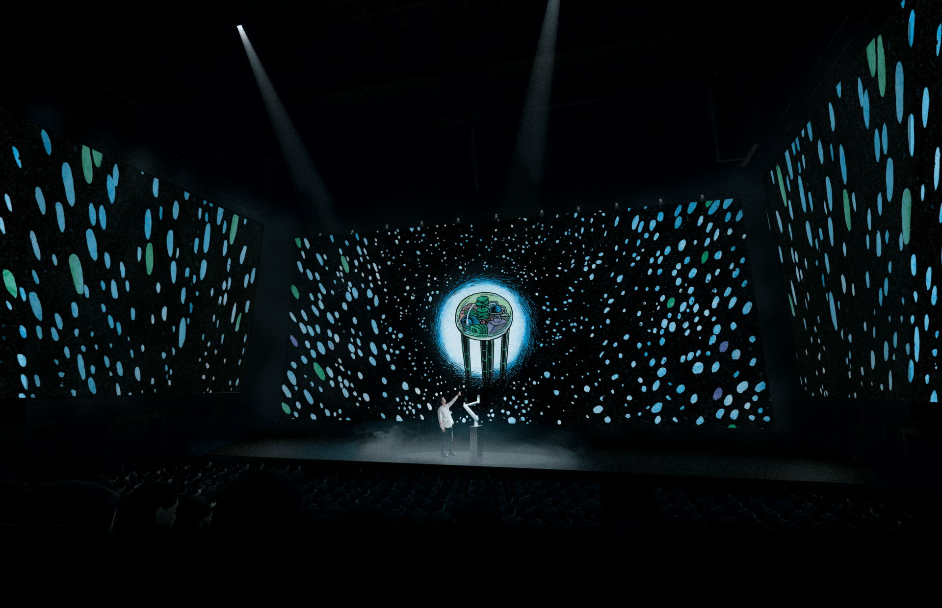 手塚治虫『火の鳥』が“浴びるマンガ”へ進化——巨大LED×ライブナレーションの没入型体験『MANGALOGUE』が高輪で開幕 key_visual_1600x900_edit_Crr-1920x1240