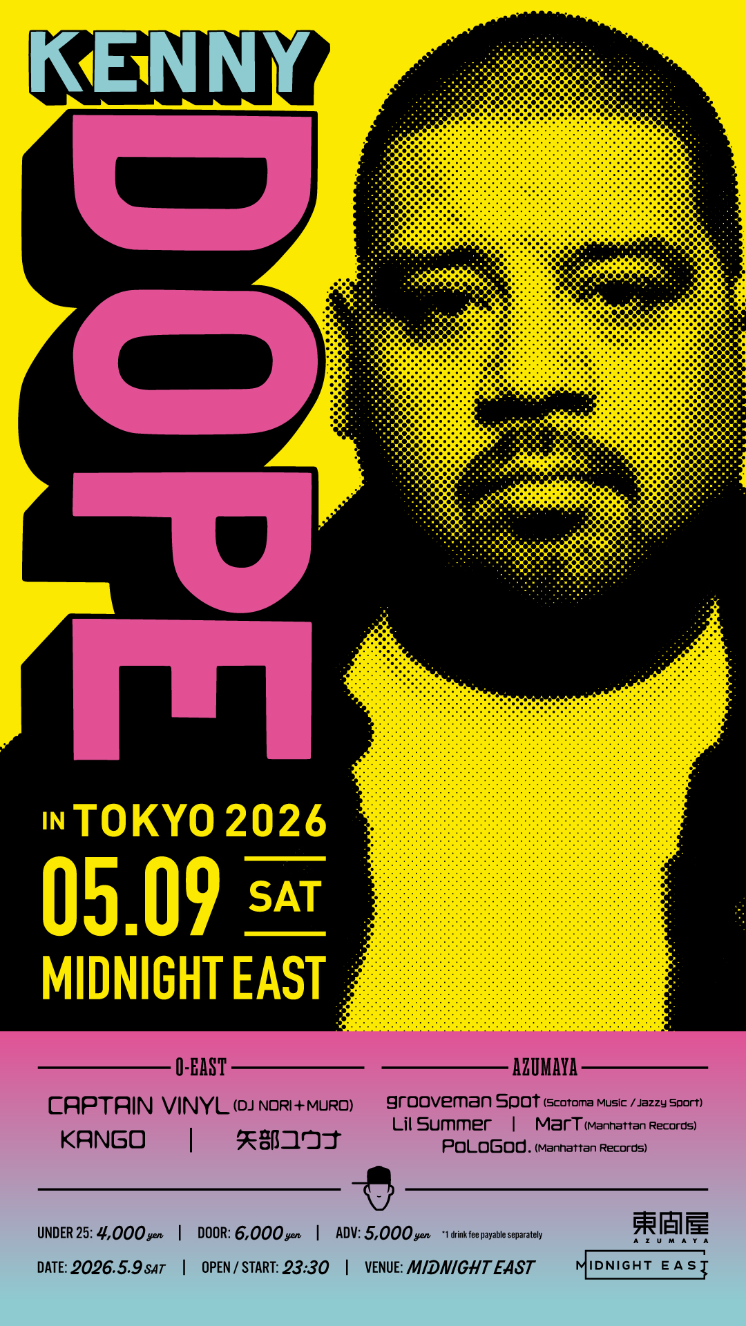 KENNY DOPEが9年ぶりのソロ来日ツアーを開催 | JOURNAL STANDARDとのコラボTシャツも発売 KennyDope_Shibuya_SNS_1080_1920
