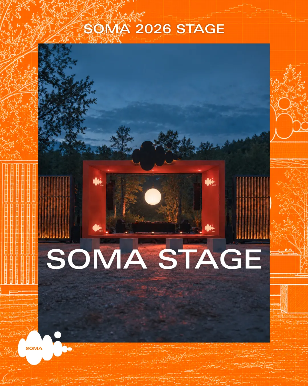 音楽・アート・自然が交差する野外フェス／レイヴ『SOMA FESTIVAL 2026』10月に山梨・白州で初開催 soma_2026_stage